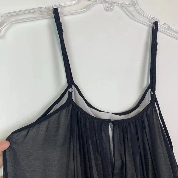 Alice + Olivia Dejas‎ Chiffon Lace Midi Slip Dress in Black Size S - Picture 11 of 16